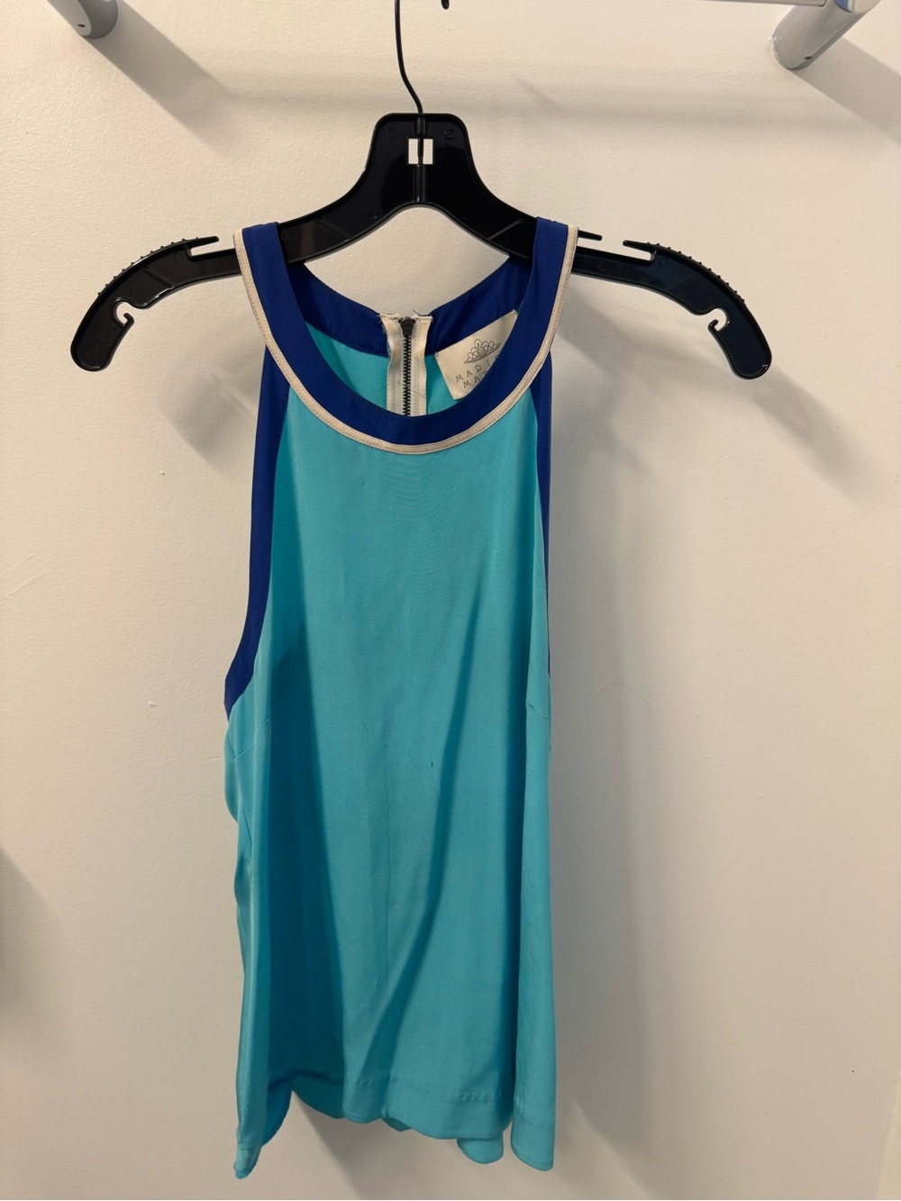 Madison Marcus Turquoise Tank with Royal Blue Panels and Cream Trim